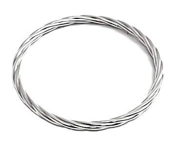 Elegant Twisted Sterling Silver Bangle Bracelet for Women Size 65mm Diameter treasurebayb2b