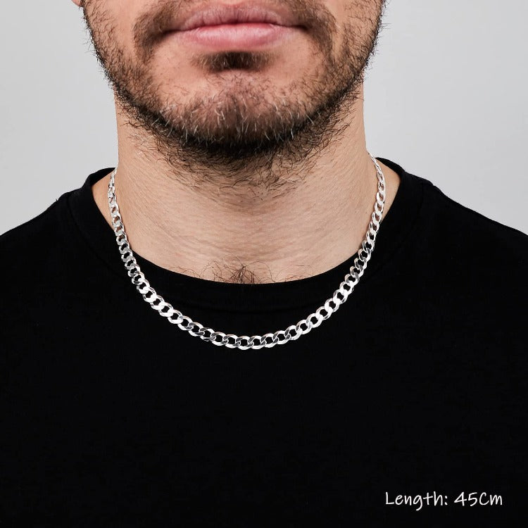 Mens Womens Chain Necklace 6.2mm Cuban Curb Chain (45cm)