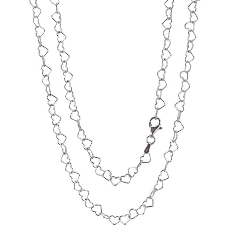 Women's Silver 925 Silver heart Links Chain