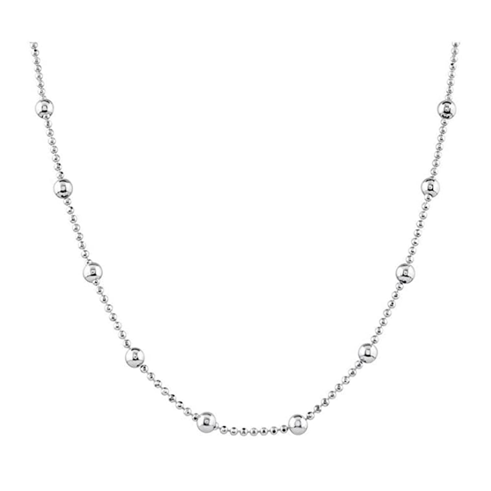 Silver Chain Necklace for womens girls beaded