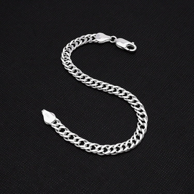 Silver 6mm Rombo Chain Bracelet for men and women