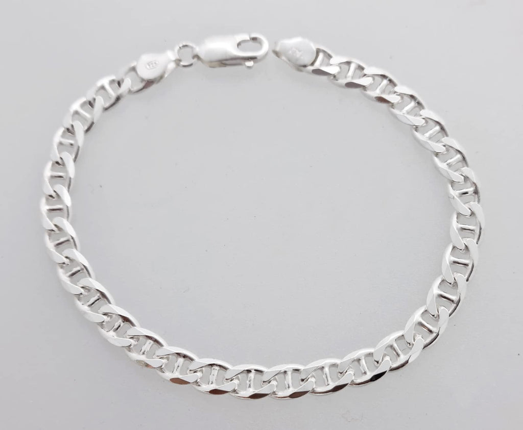 mens silver chain bracelet